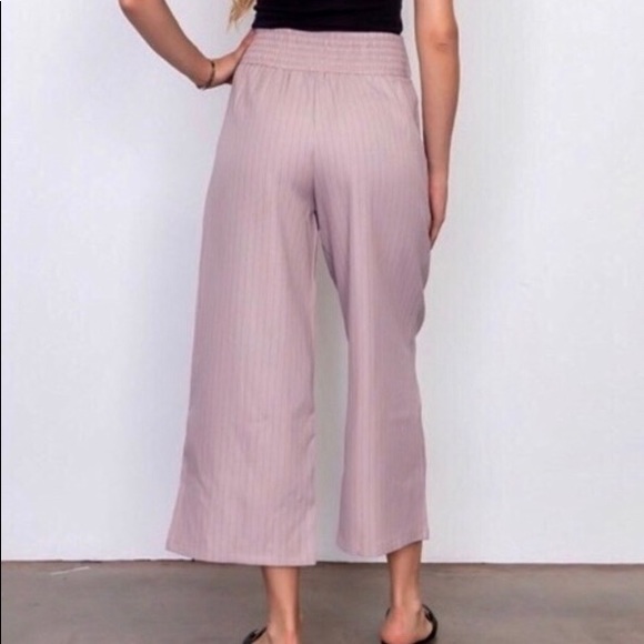 Hidden Alley Taupe Pinstripe Gaucho Pants - Picture 3 of 8